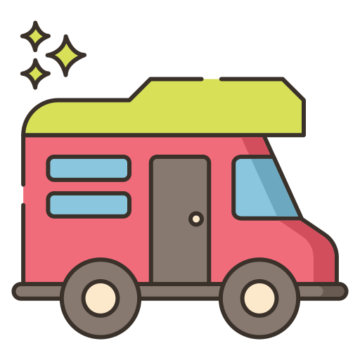 Campervan Flaticons Lineal Color icon