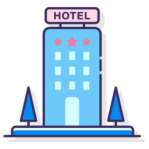 hotel Flaticons Lineal Color icona