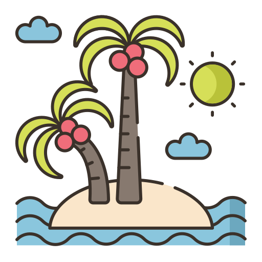 wyspa Flaticons Lineal Color ikona