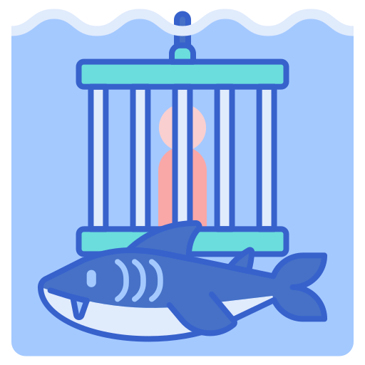 サメの檻 Flaticons Lineal Color icon