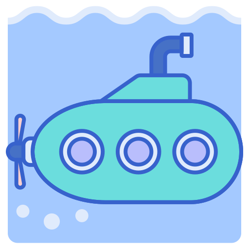 Подводная лодка Flaticons Lineal Color иконка