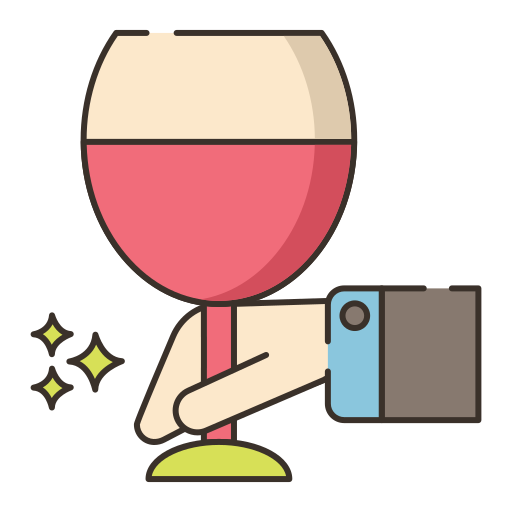 degustacja wina Flaticons Lineal Color ikona