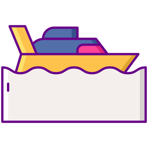 Hydroplane Flaticons Lineal Color icon