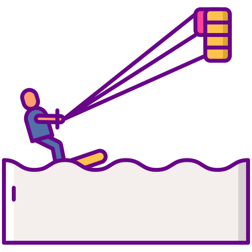 kitesurfing Flaticons Lineal Color ikona