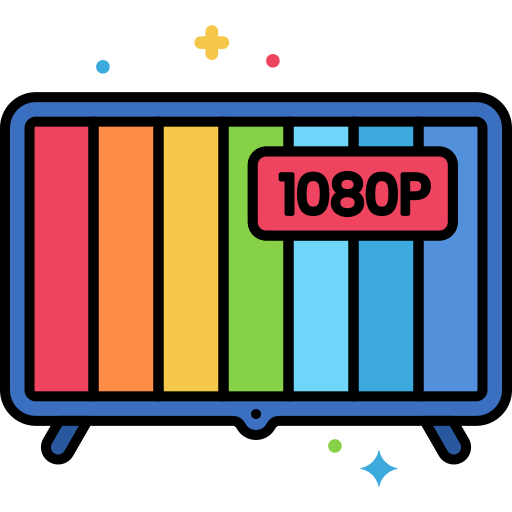 1080p full hd Flaticons Lineal Color Icône
