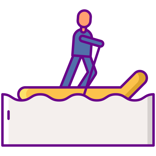standup paddleboarding Flaticons Lineal Color icon