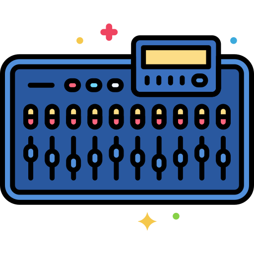 mezclador de sonido Flaticons Lineal Color icono