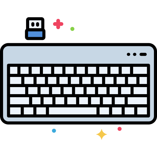 Wireless keyboard Flaticons Lineal Color icon