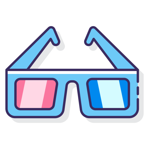 gafas 3d Flaticons Lineal Color icono