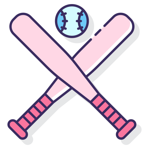 Бейсбольная бита Flaticons Lineal Color иконка