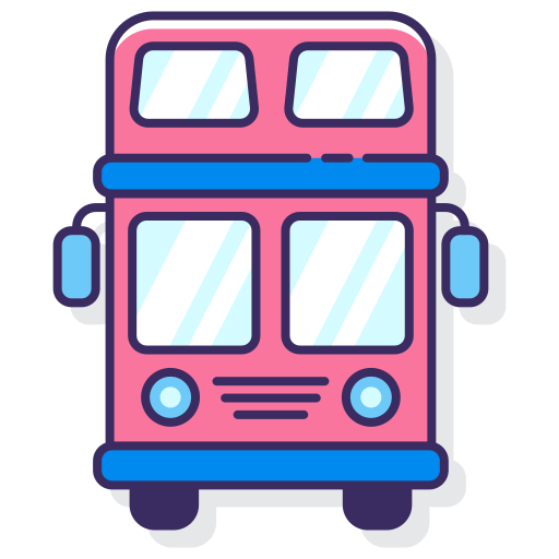 autobus a due piani Flaticons Lineal Color icona