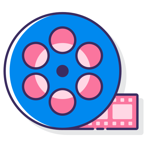 Film reel Flaticons Lineal Color icon