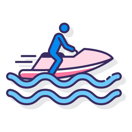 jet ski Flaticons Lineal Color icon