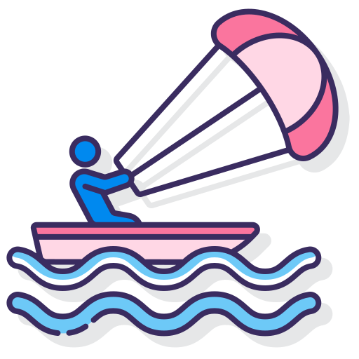 kiteboat Flaticons Lineal Color ikona