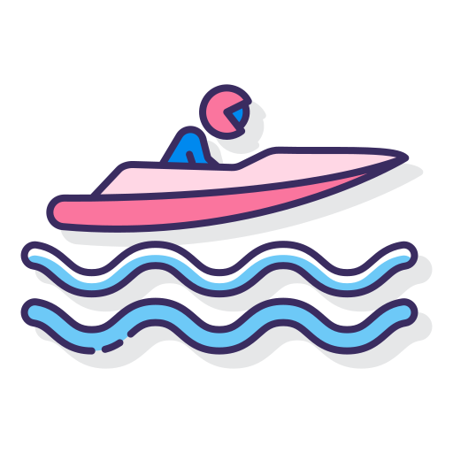 Моторная лодка Flaticons Lineal Color иконка