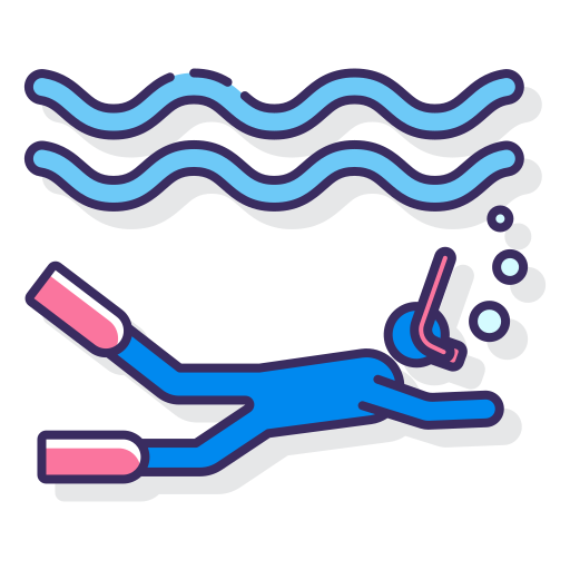 Snorkeling Flaticons Lineal Color icon