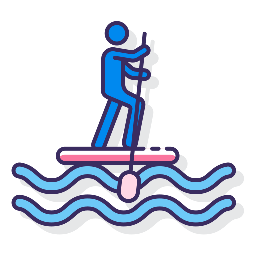 stand up paddle Flaticons Lineal Color icona