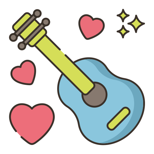 gitara Flaticons Lineal Color ikona
