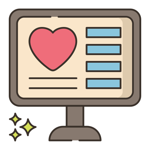 Online dating Flaticons Lineal Color icon
