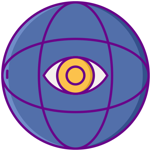 Сферический вид Flaticons Lineal Color иконка