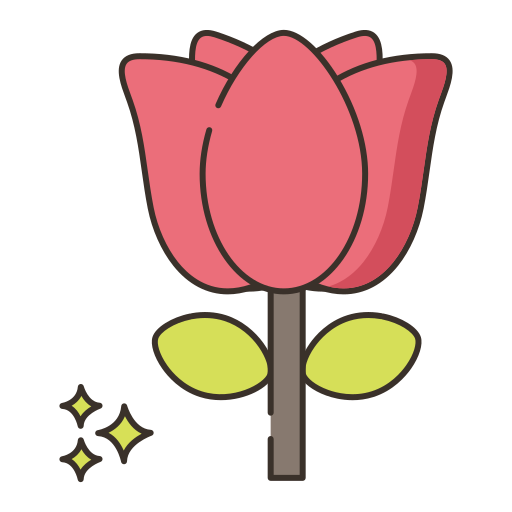 róża Flaticons Lineal Color ikona