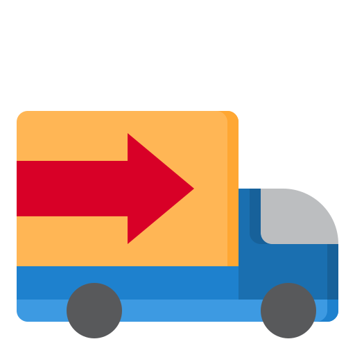 Delivery truck srip Flat icon