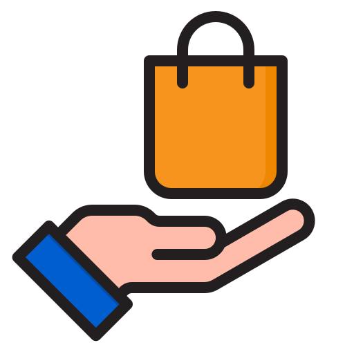 Shopping bag srip Lineal Color icon