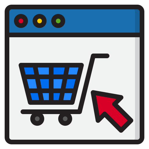 carrito de compras srip Lineal Color icono