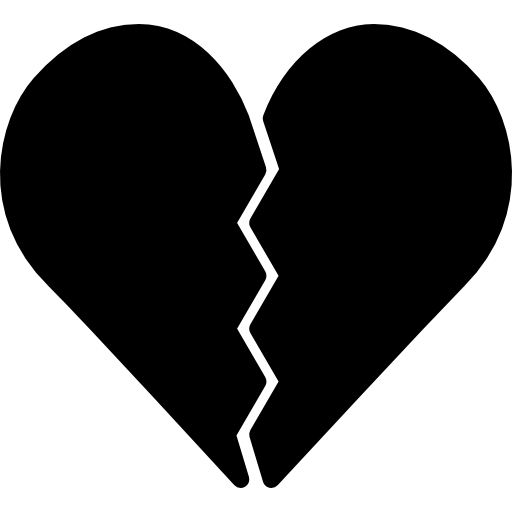 gebroken hart Basic Miscellany Fill icoon