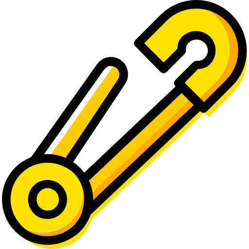 Safety pin Basic Miscellany Yellow icon