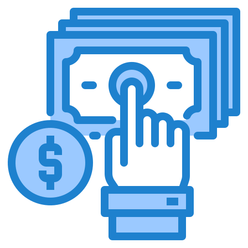 Pay per click srip Blue icon