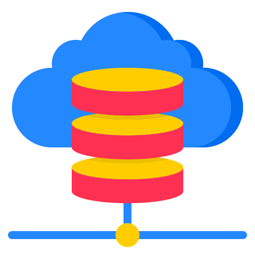 Cloud database srip Flat icon