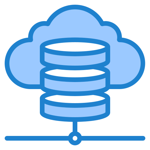 cloud-database srip Blue icoon