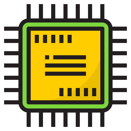 Processor srip Lineal Color icon