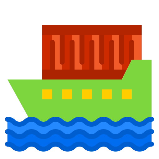 barco de carga srip Flat icono