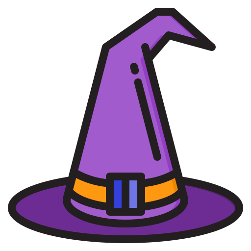 Witch hat srip Lineal Color icon