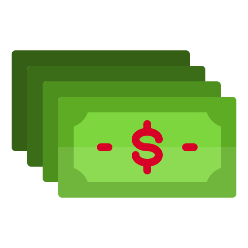 geld srip Flat icoon