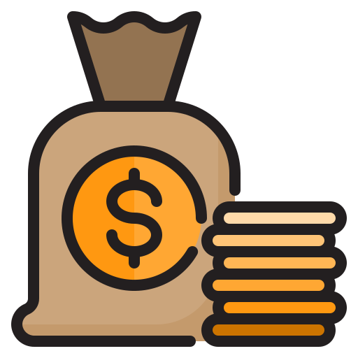 Money bag srip Lineal Color icon