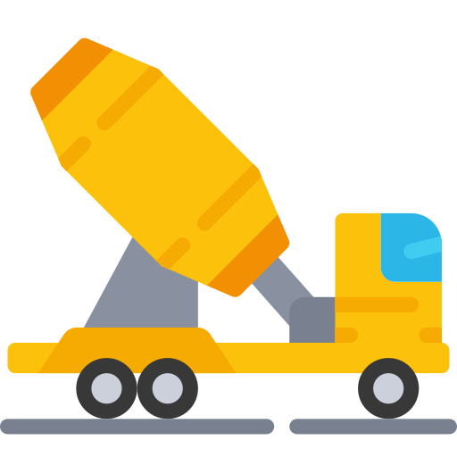 Cement truck Juicy Fish Flat icon