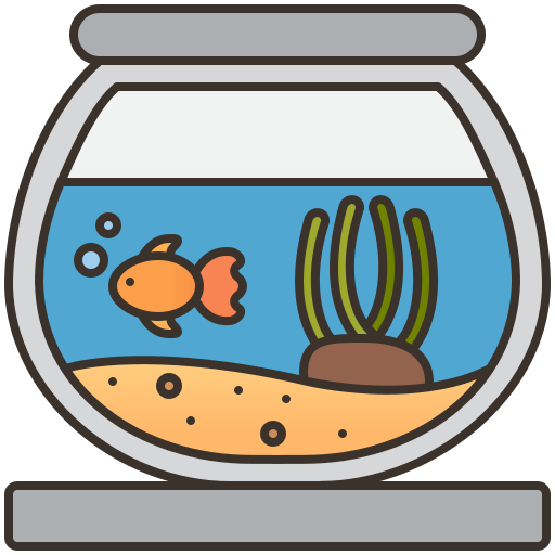 Fish bowl Amethys Design Lineal Color icon