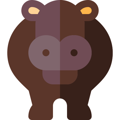 Hippopotamus Basic Rounded Flat icon