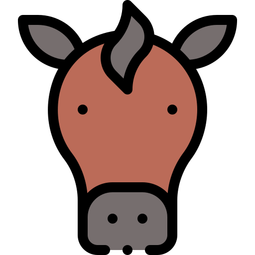 Horse Detailed Rounded Lineal color icon