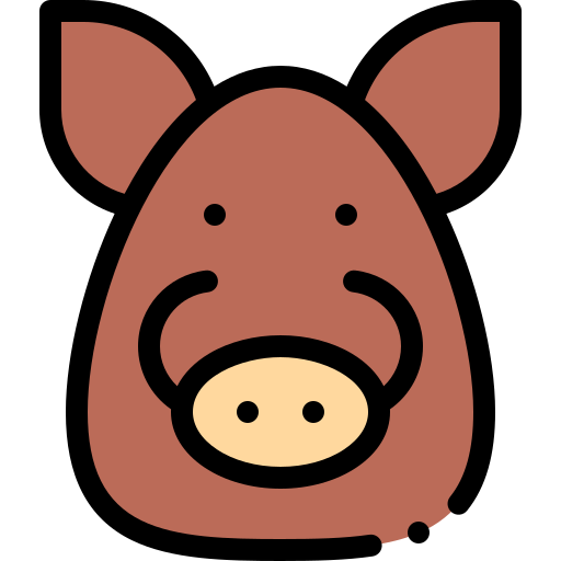 Boar Detailed Rounded Lineal color icon