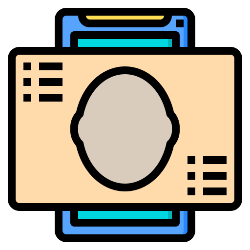 gezichtsscan Phatplus Lineal Color icoon