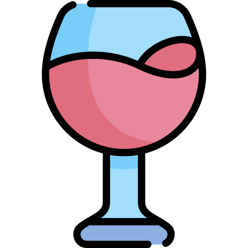wino Kawaii Lineal color ikona