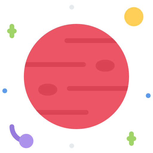 화성 Coloring Flat icon