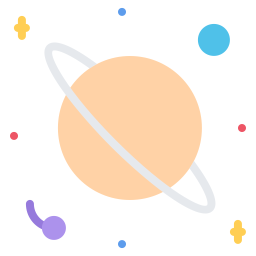토성 Coloring Flat icon