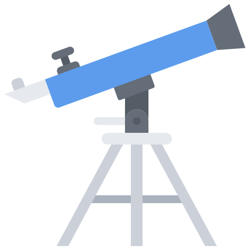telescopio Coloring Flat icono