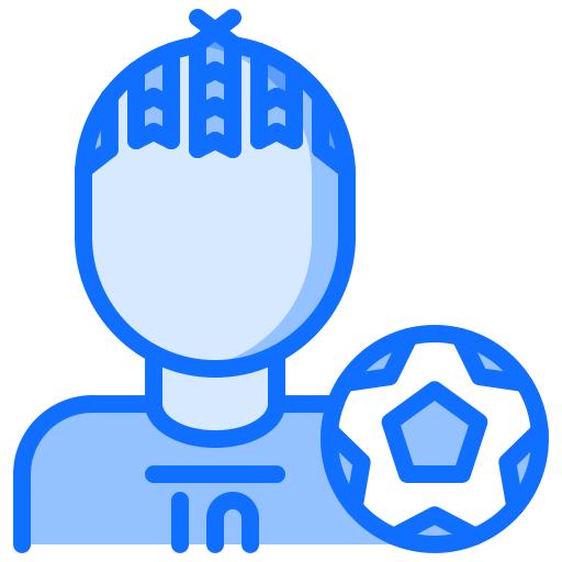 Soccer player Coloring Blue icon