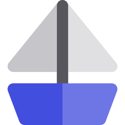 zeilboot Basic Rounded Flat icoon